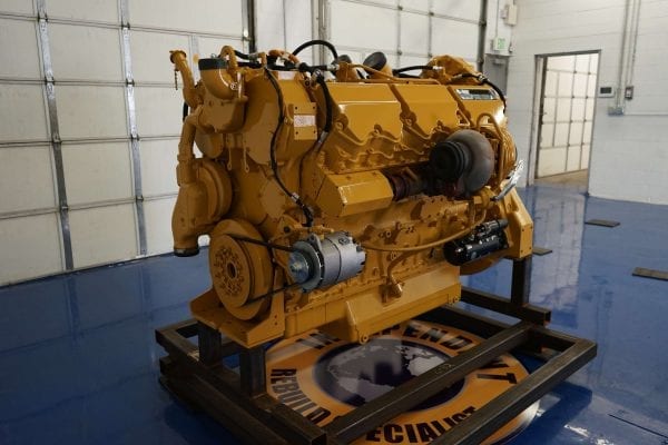 Front and Side of TLD Remanufactured C32 ACERT CAT Diesel Engine