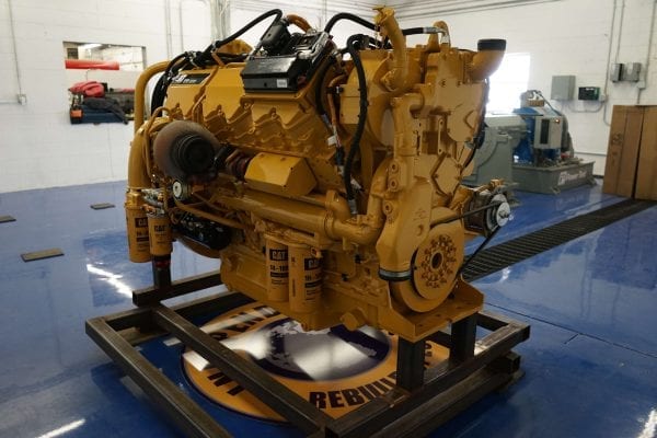 Top and Side View of TLD Remanufactured C32 ACERT CAT Diesel Engine