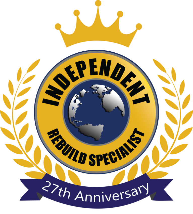 Logo celebrating the 27th anniversary of Independent Rebuild Specialist